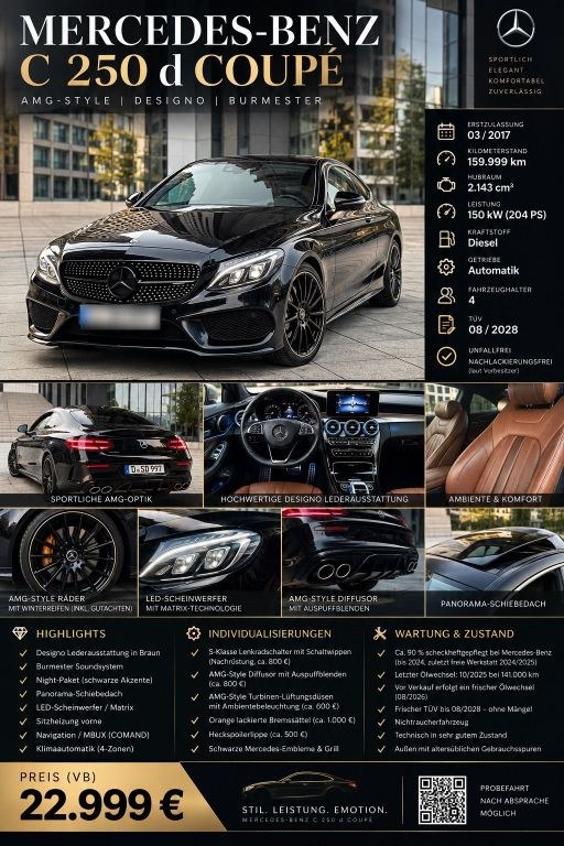 نمای دیگر مرسدس بنز C 250 d کوپه C63 بلک ادیشن...